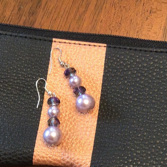 Purple bracelet and earrings set - Picture 2 of 5